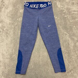Nike Pro Women's 7/8 Tights Blue AO9970-063 Size Large